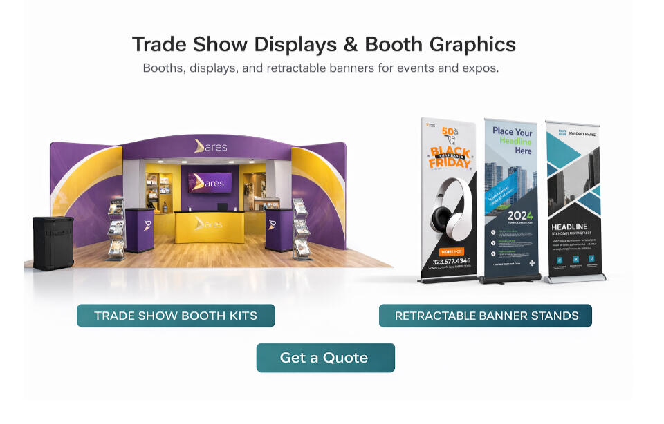 Custom trade show displays, booth kits, and retractable banner stands in San Jose